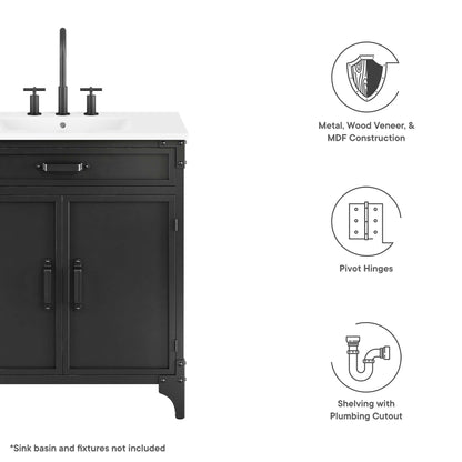 Modway Steamforge 30 Inch Bathroom Vanity Cabinet