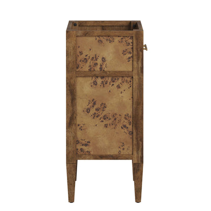 Elysian 18in wood bathroom vanity cabinet with burl veneer front and dark frame HouseOfZazla on Tampa Home & Garden Store