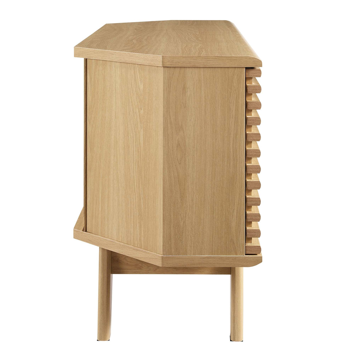 Render 46in Corner TV Stand by Modway in natural oak finish for living room on Tampa Home & Garden Store