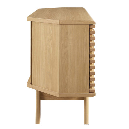 Render 46in Corner TV Stand by Modway in natural oak finish for living room on Tampa Home & Garden Store
