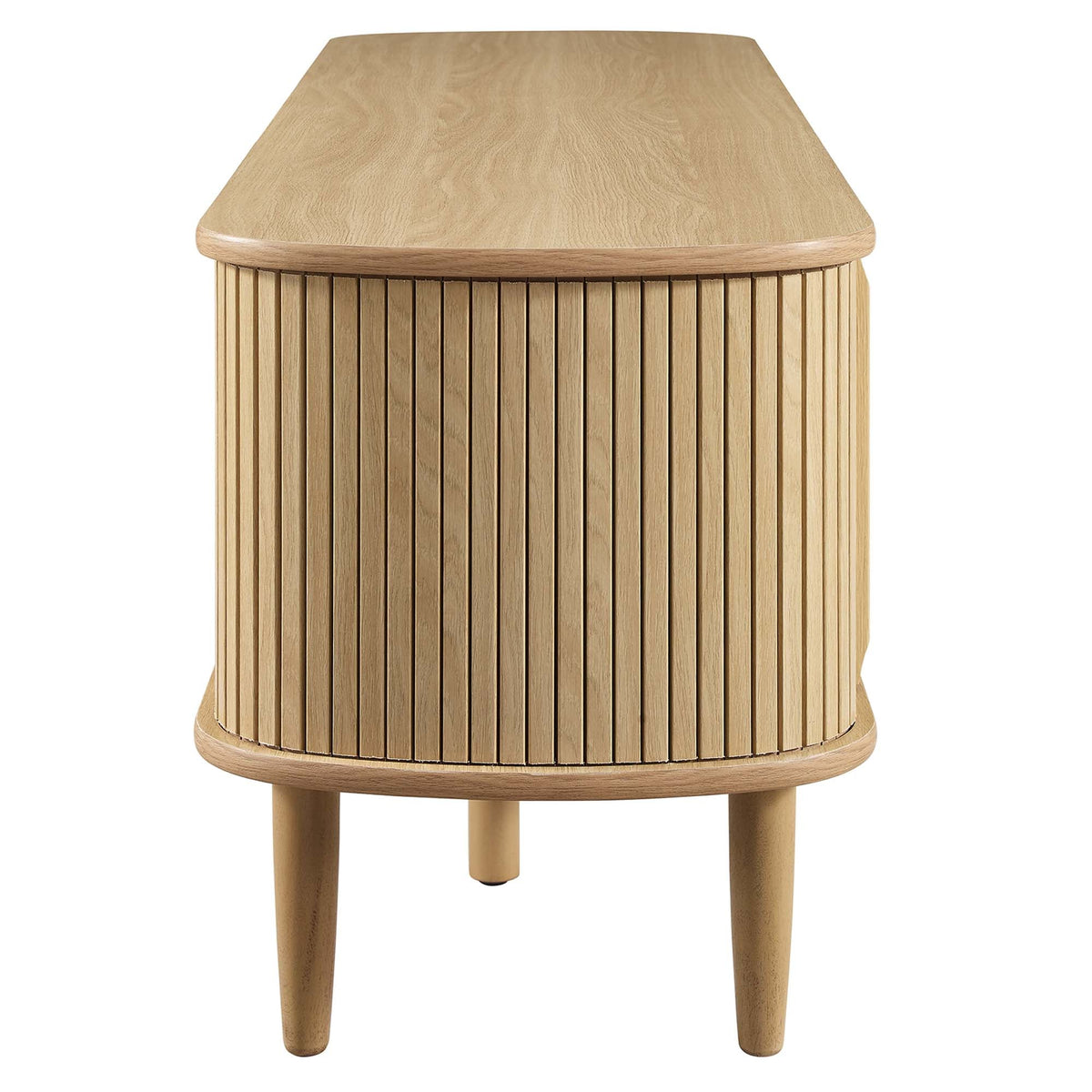 Contour 55in TV stand natural oak with vertical slats by Modway, HouseOfZazla on Tampa Home & Garden Store