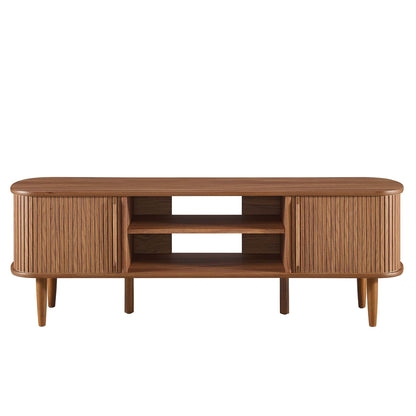 Contour 55in TV stand with warm wood finish and vertical slat panels on Tampa Home & Garden Store