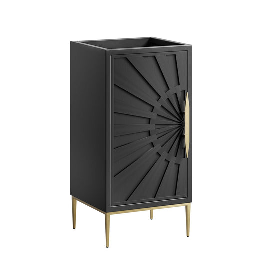 Awaken bathroom vanity cabinet by Modway in black with sunburst front and gold legs on Tampa Home & Garden Store