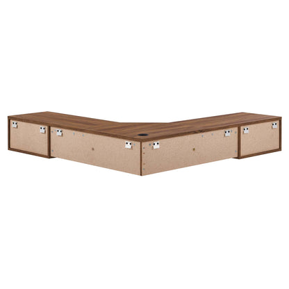 Render Wall Mount Corner Office Desk by Modway wood top with cork-faced storage panels on Tampa Home & Garden Store