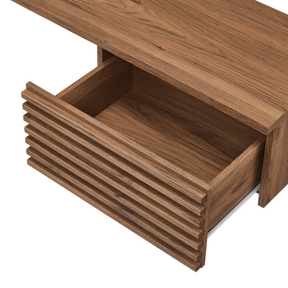 Render Wall Mount Corner Office Desk in warm wood grain finish by HouseOfZazla on Tampa Home & Garden Store