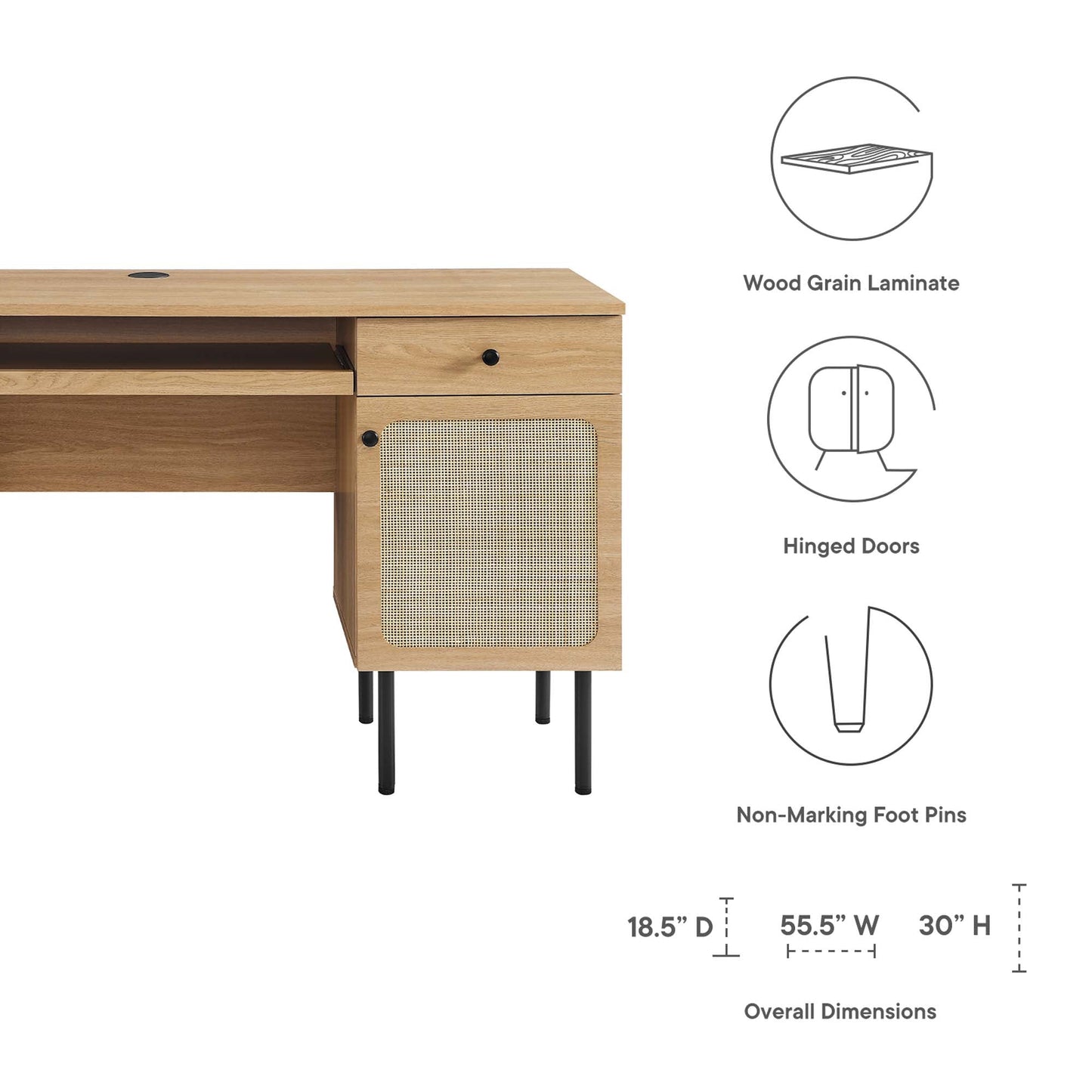 Modern Chaucer Desk by Modway for a Home Office