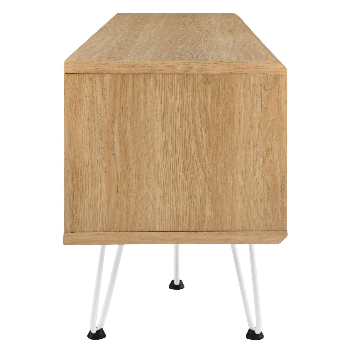 Nomad TV Stand by Modway, light oak finish, white hairpin legs on Tampa Home & Garden Store