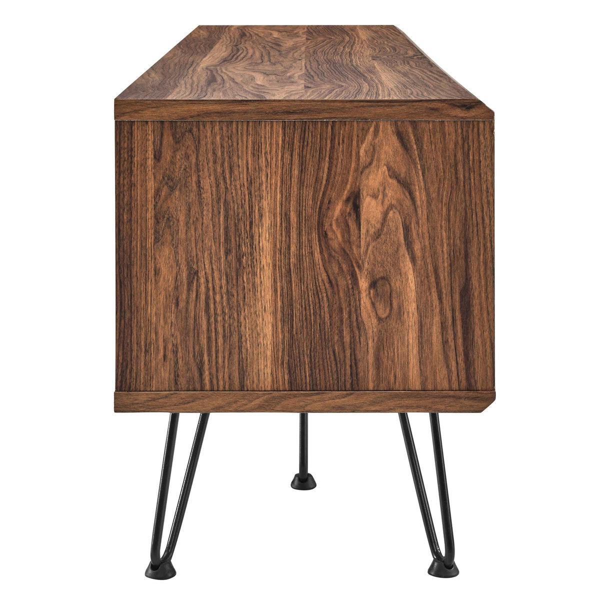 Nomad TV Stand walnut finish with black hairpin legs for living room on Tampa Home & Garden Store