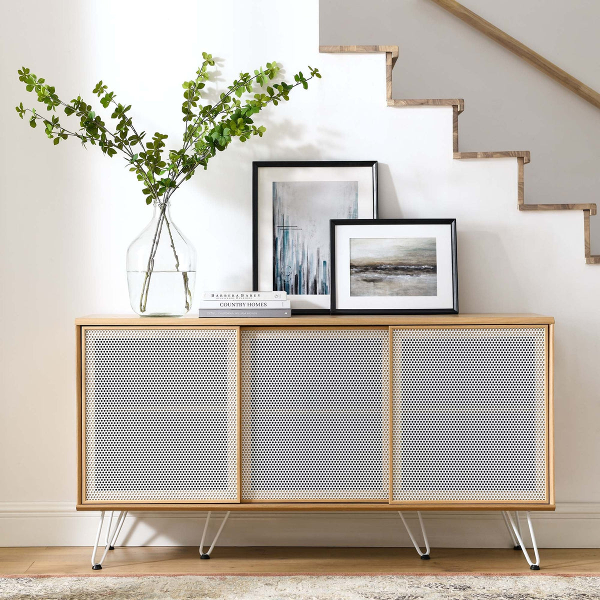 Nomad Sideboard by Modway, wood frame with perforated doors on Tampa Home & Garden Store
