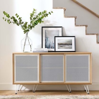 Nomad Sideboard by Modway, wood frame with perforated doors on Tampa Home & Garden Store