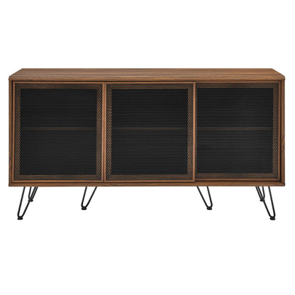 Nomad Sideboard by Modway, wood-framed buffet with three black mesh doors and hairpin legs on Tampa Home & Garden Store