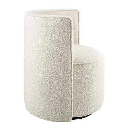 Della Boucle Swivel Chair by Modway, cream boucle fabric, accent furniture on Tampa Home & Garden Store