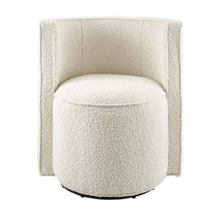 Della Boucle Fabric Swivel Chair beige boucle upholstery by Modway, accent furniture on Tampa Home & Garden Store