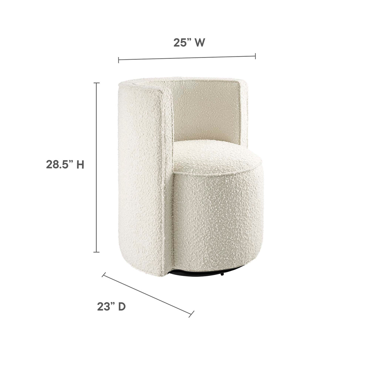 Della Boucle Fabric Swivel Chair beige boucle upholstery by Modway HouseOfZazla accent furniture on Tampa Home & Garden Store