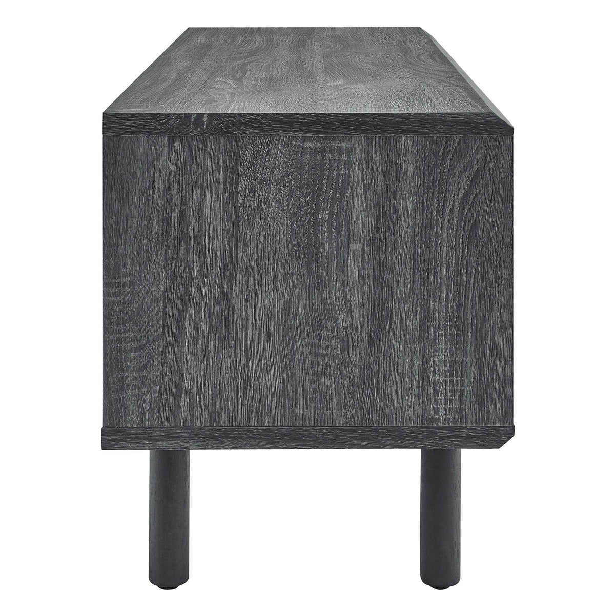 Kurtis TV Stand by Modway in dark charcoal wood grain with chunky legs on Tampa Home & Garden Store