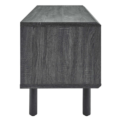 Kurtis TV Stand by Modway in dark charcoal wood grain with chunky legs on Tampa Home & Garden Store