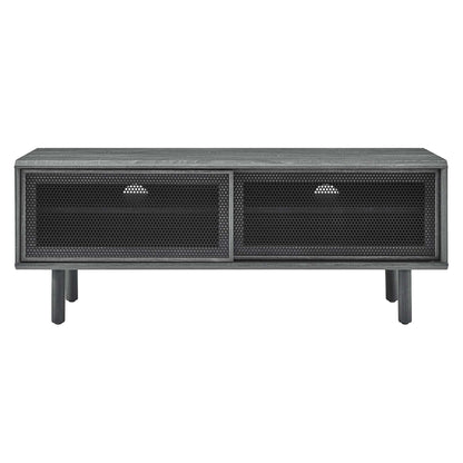 Kurtis TV Stand by Modway, dark gray finish with metal mesh doors, living room furniture on Tampa Home & Garden Store