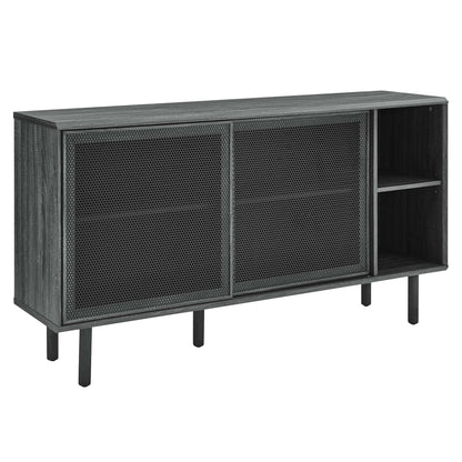 Kurtis 59in Sideboard by Modway in gray wood with perforated metal doors on Tampa Home & Garden Store