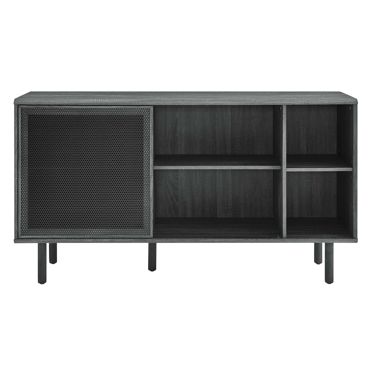 Kurtis 59-inch Sideboard by HouseOfZazla in dark wood with metal mesh panel on Tampa Home & Garden Store