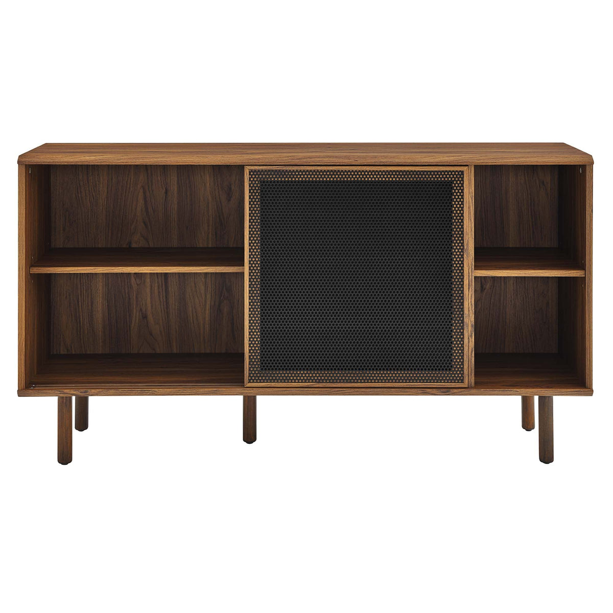 Kurtis 59in Sideboard walnut veneer with black perforated metal center panel by HouseOfZazla on Tampa Home & Garden Store