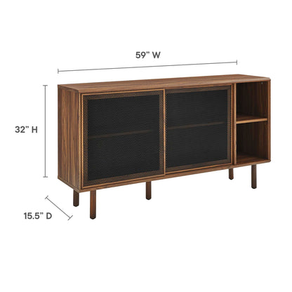 Kurtis 59in Sideboard by Modway wooden cabinet with black mesh doors on Tampa Home & Garden Store