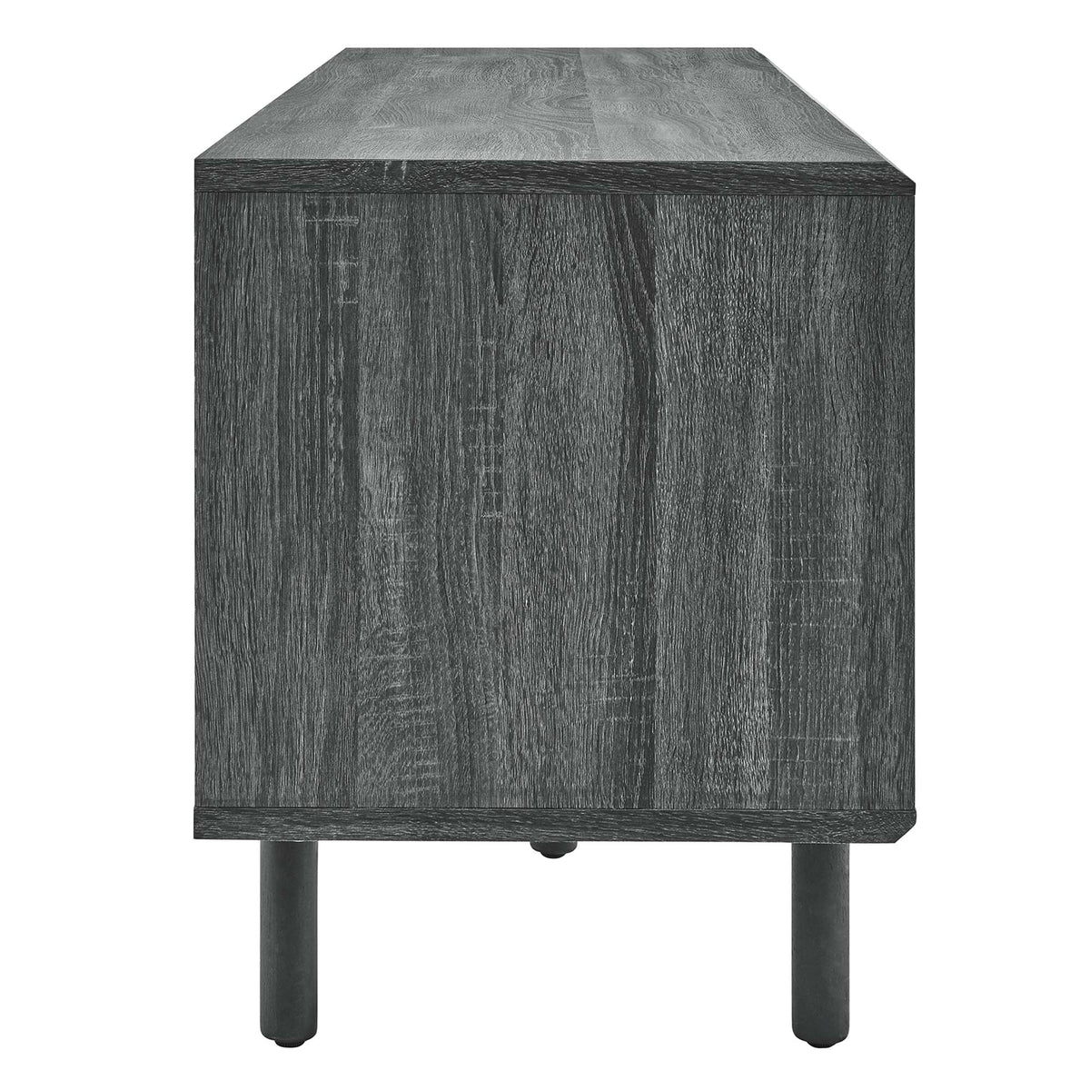 Kurtis 67in TV and Vinyl Record Stand by Modway in dark gray wood grain with legs on Tampa Home & Garden Store