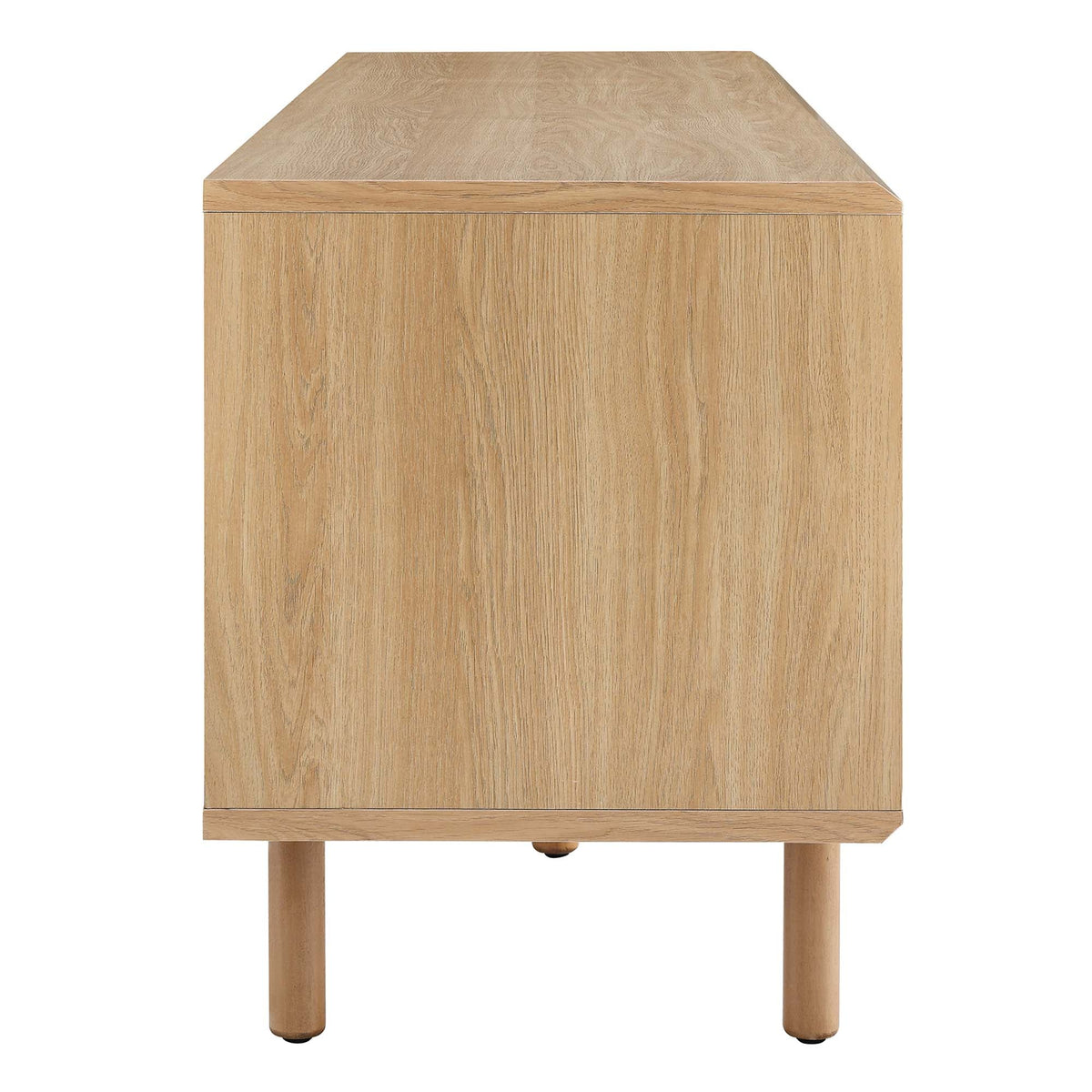 Kurtis 67in TV & Vinyl Record Stand by Modway in natural oak finish with chunky legs on Tampa Home & Garden Store