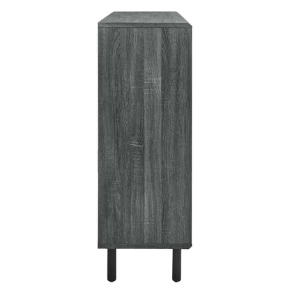 Kurtis 47in Display Cabinet dark woodgrain finish with raised leg base on Tampa Home & Garden Store