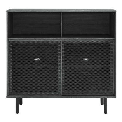 Kurtis 47in Display Cabinet Modway dark wood finish with upper cubbies and mesh lower doors on Tampa Home & Garden Store