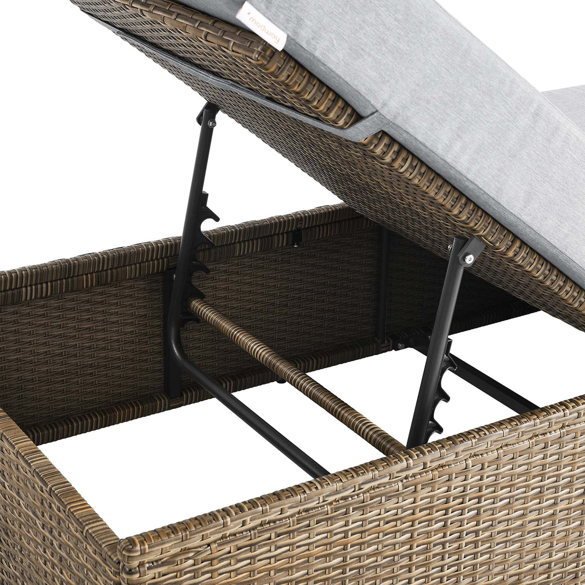 Convene Outdoor Chaise Lounge Chair by Modway with gray cushion and brown wicker frame on Tampa Home & Garden Store