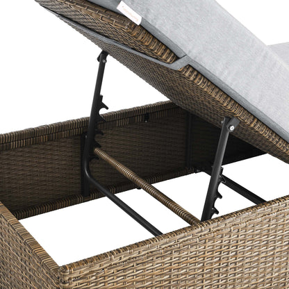 Convene Outdoor Chaise Lounge Chair by Modway with gray cushion and brown wicker frame on Tampa Home & Garden Store
