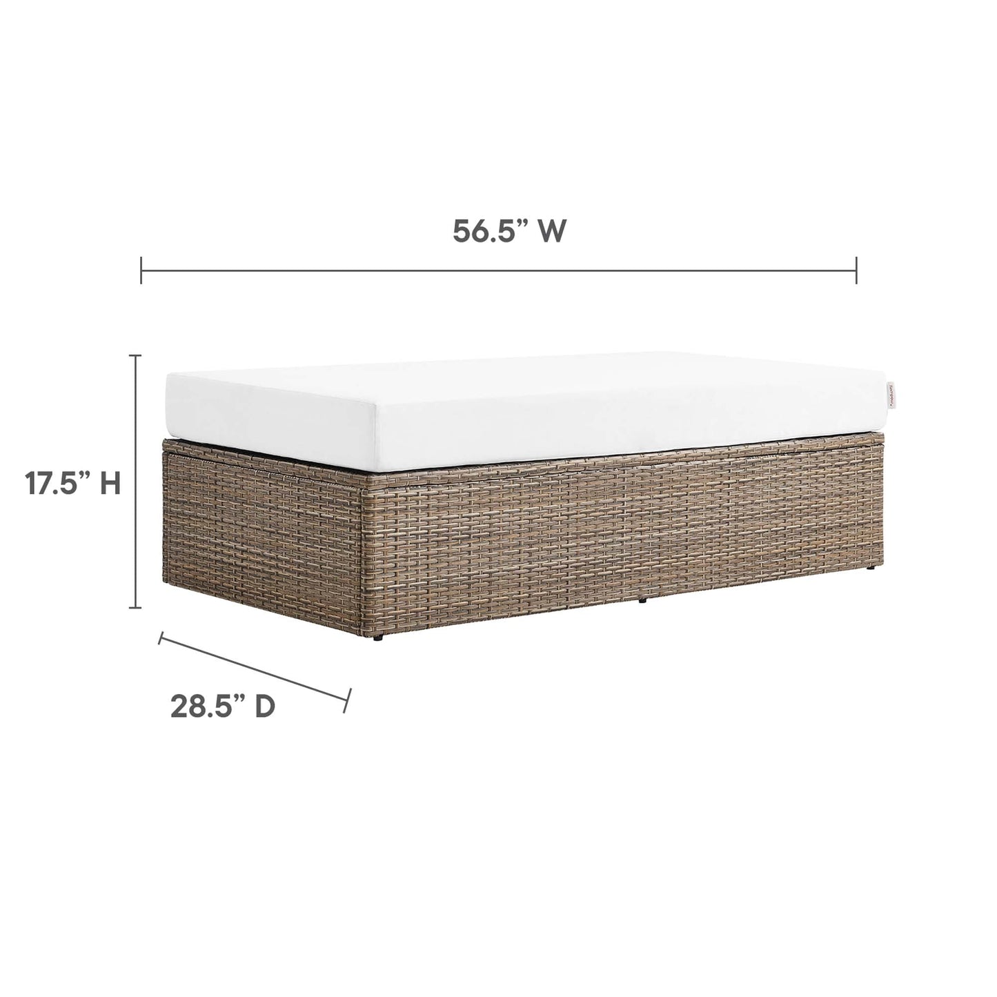 Convene Outdoor Rattan Rectangle Ottoman