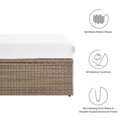 Convene Outdoor Rattan Rectangle Ottoman