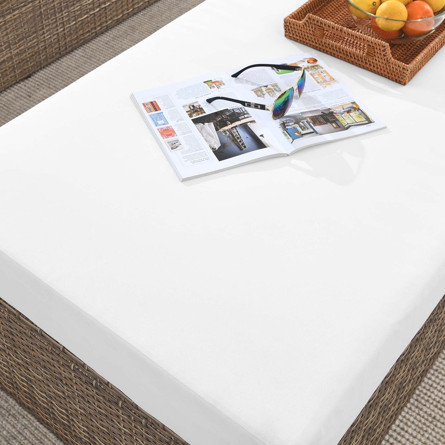 Convene Outdoor Rattan Rectangle Ottoman