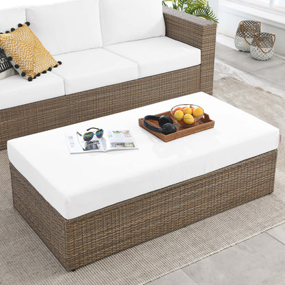 Convene Outdoor Rattan Rectangle Ottoman