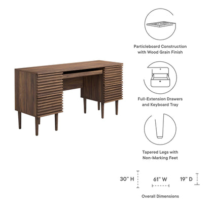 Modway Render Office Desk With Keyboard Tray