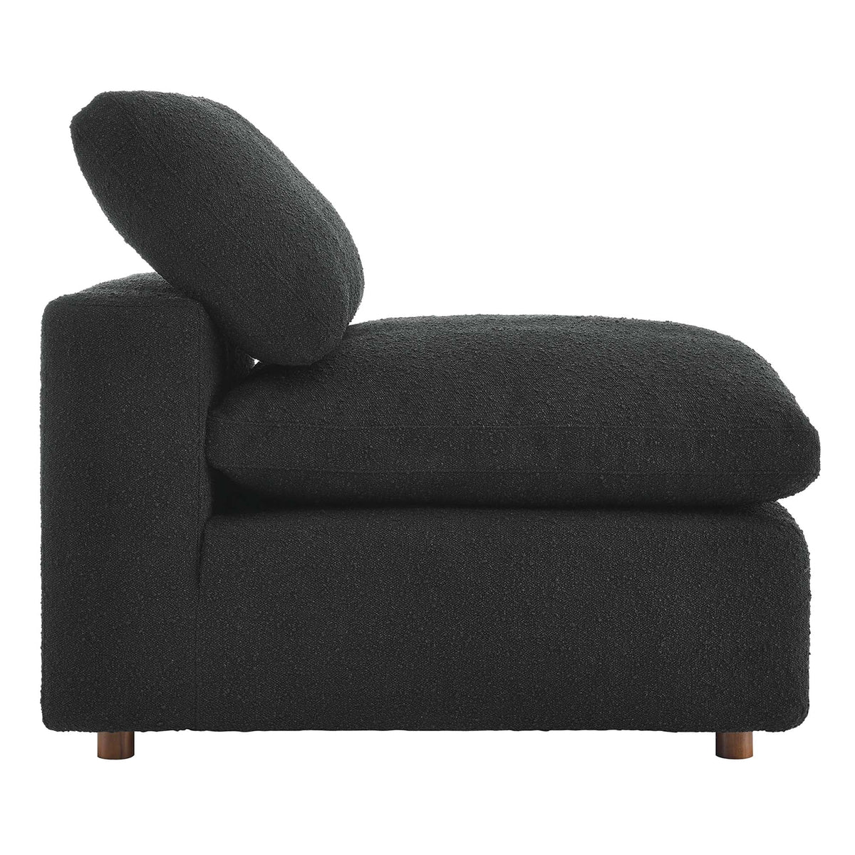 Commix down-filled overstuffed boucle armless chair in black fabric by Modway on Tampa Home & Garden Store
