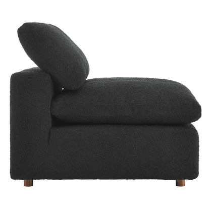 Commix down-filled overstuffed boucle armless chair in black fabric by Modway on Tampa Home & Garden Store
