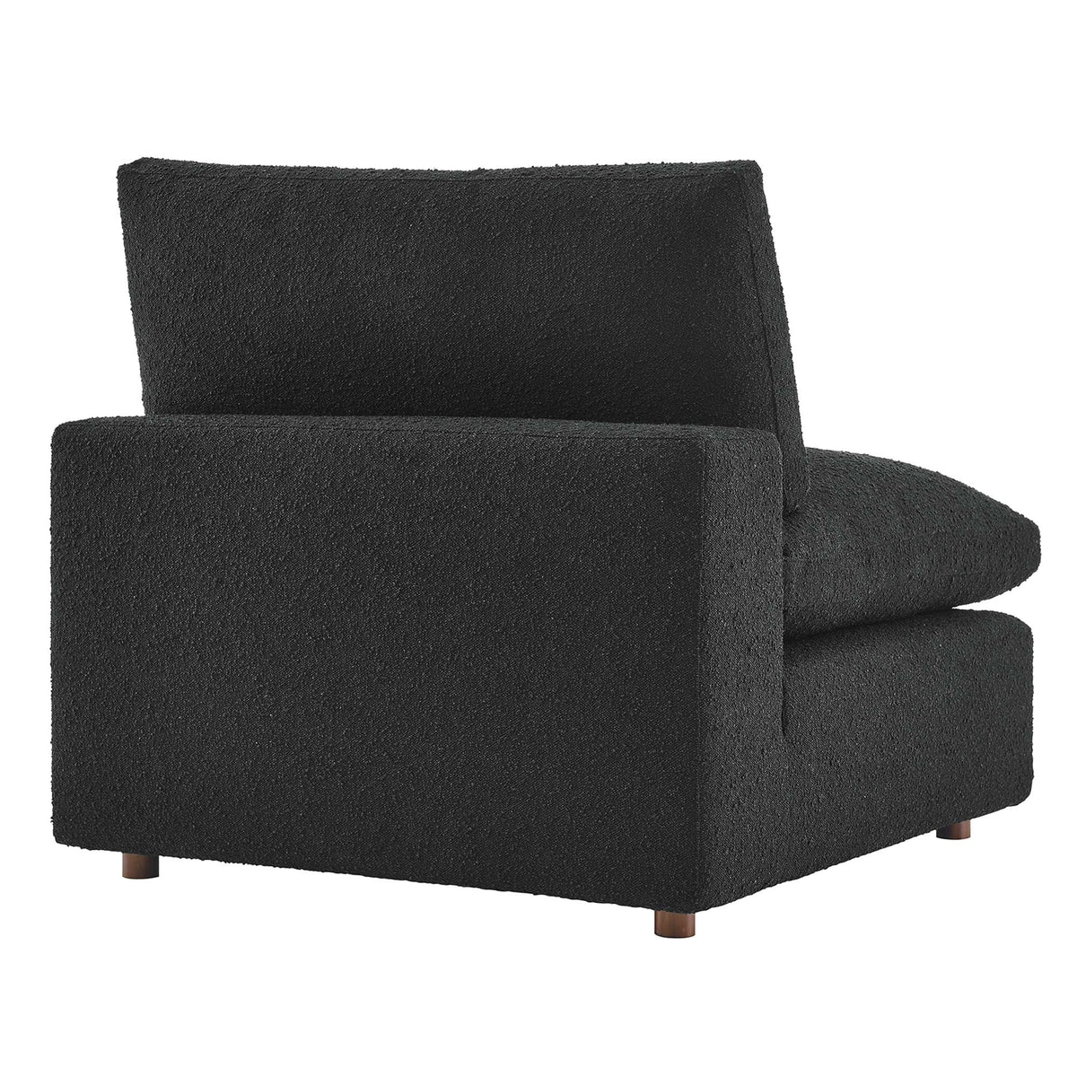 Commix armless chair in black boucle fabric with down-filled, overstuffed cushions by Modway on Tampa Home & Garden Store