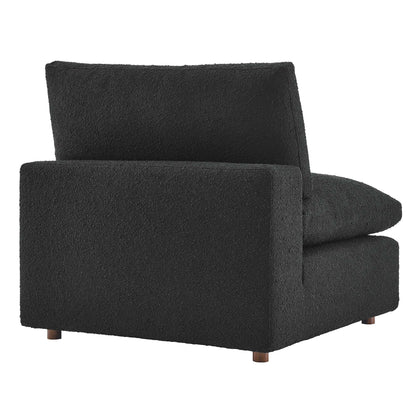 Commix armless chair in black boucle fabric with down-filled, overstuffed cushions by Modway on Tampa Home & Garden Store