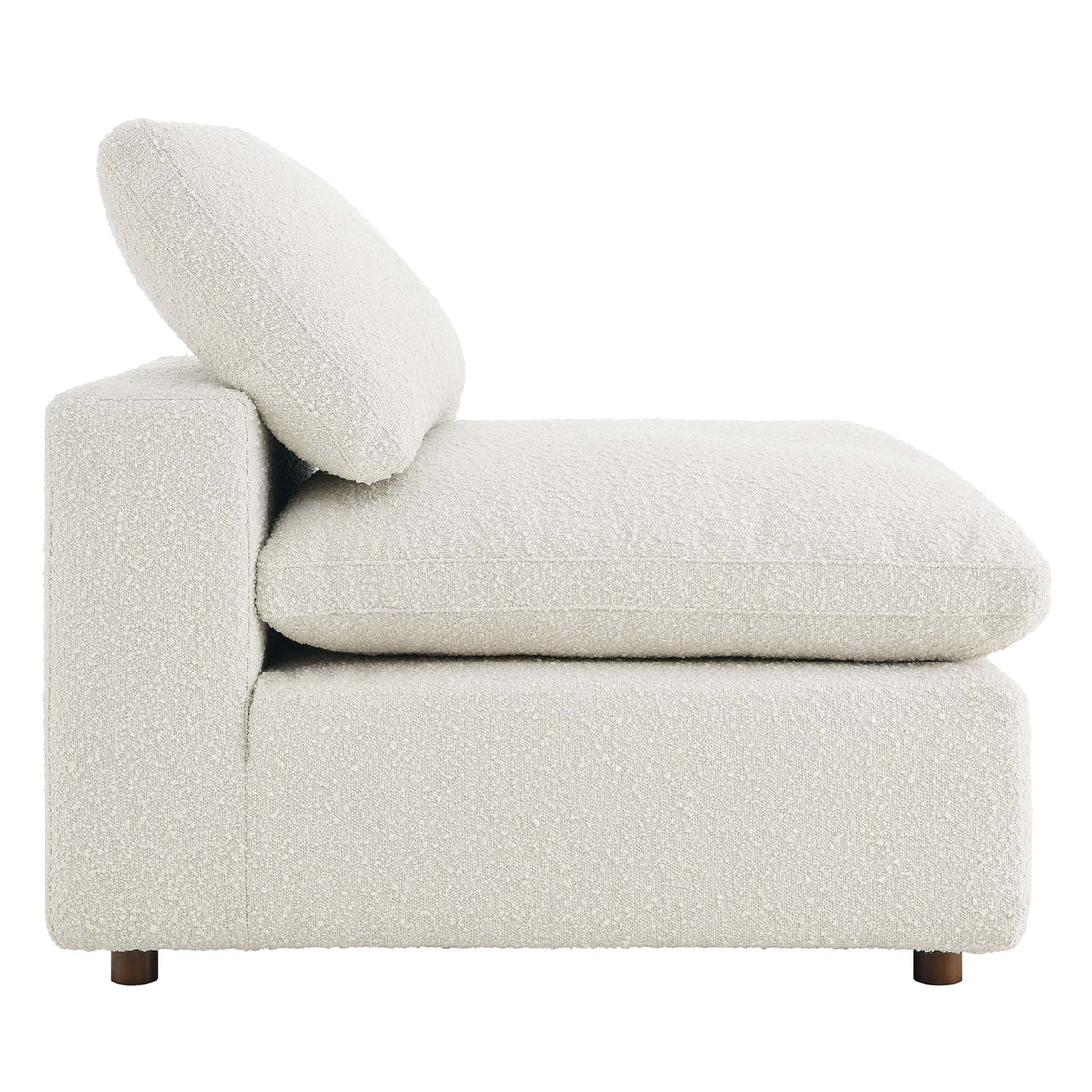 Commix down-filled overstuffed boucle fabric armless chair by Modway in ivory on Tampa Home & Garden Store