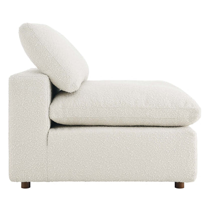 Commix down-filled overstuffed boucle fabric armless chair by Modway in ivory on Tampa Home & Garden Store