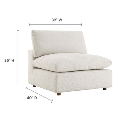 Commix down-filled overstuffed boucle armless chair beige by Modway, living room on Tampa Home & Garden Store