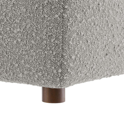Commix down-filled boucle armless chair, gray upholstery with wooden leg by HouseOfZazla on Tampa Home & Garden Store