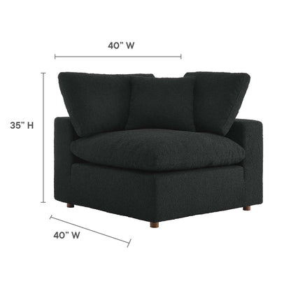 Commix down filled overstuffed bouclé fabric corner chair in black upholstery by Modway on Tampa Home & Garden Store