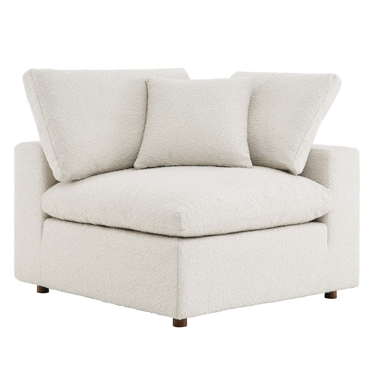 Commix down-filled boucle fabric corner chair in cream by Modway for living room sets on Tampa Home & Garden Store