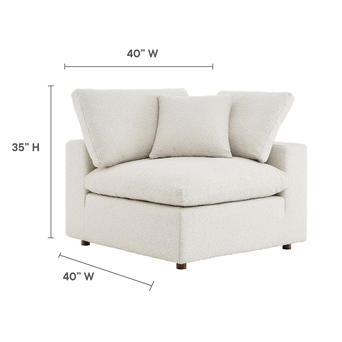 Commix down-filled overstuffed boucle corner chair in beige by Modway on Tampa Home & Garden Store