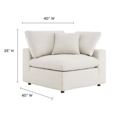 Commix down-filled overstuffed boucle corner chair in beige by Modway on Tampa Home & Garden Store
