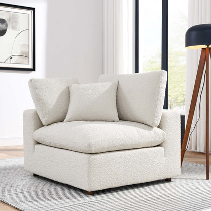 Commix down-filled overstuffed boucle fabric corner chair in cream by Modway on Tampa Home & Garden Store