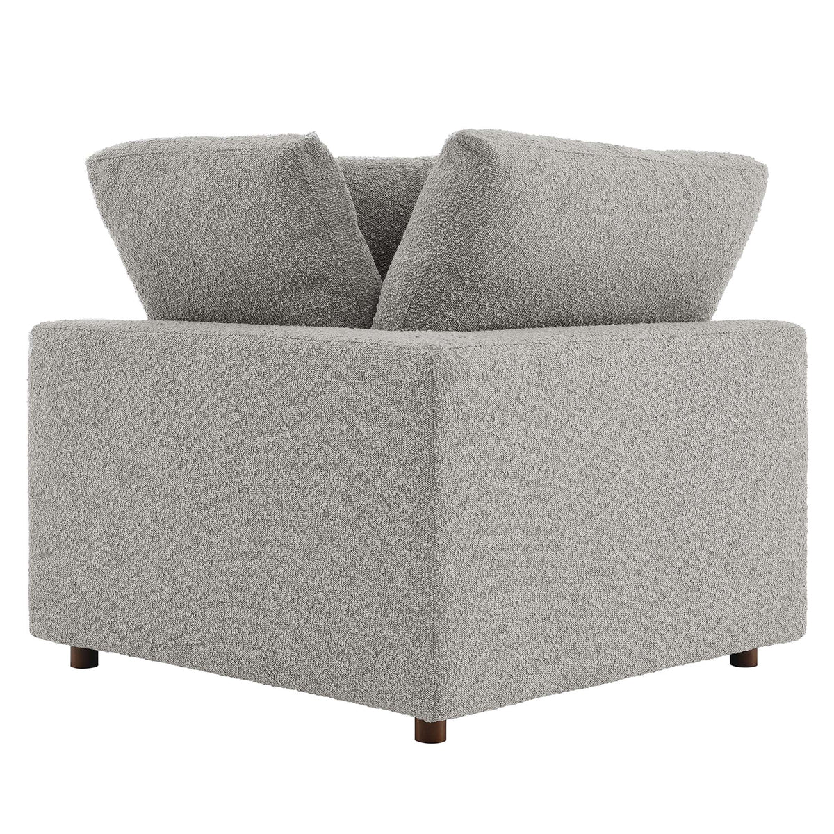 Commix down-filled overstuffed boucle fabric corner chair in gray by Modway on Tampa Home & Garden Store